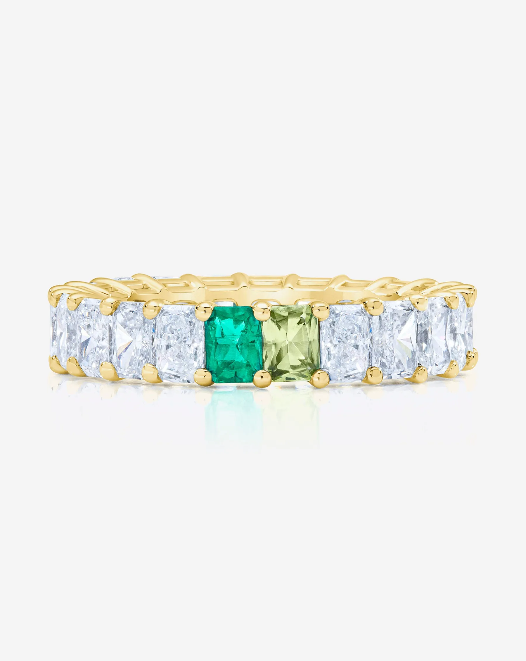 Radiant Lab Diamond and Birthstone Eternity Band