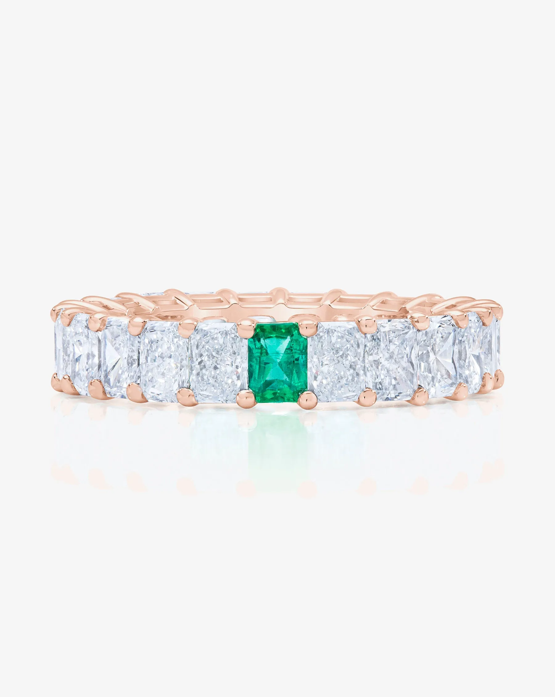 Radiant Lab Diamond and Birthstone Eternity Band