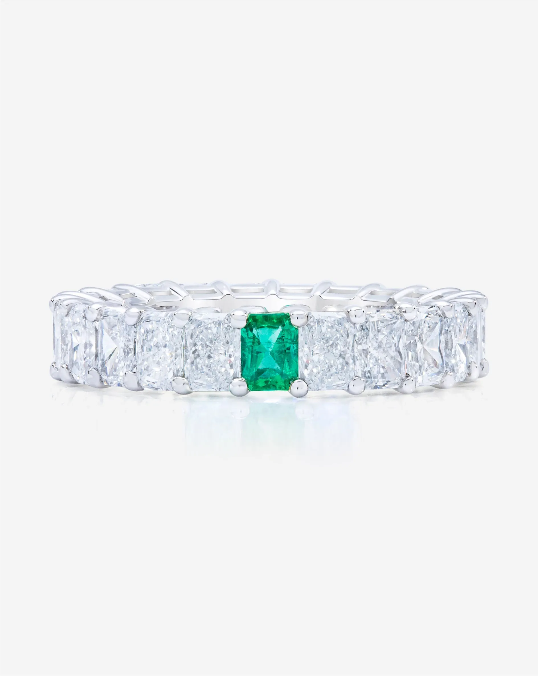 Radiant Lab Diamond and Birthstone Eternity Band