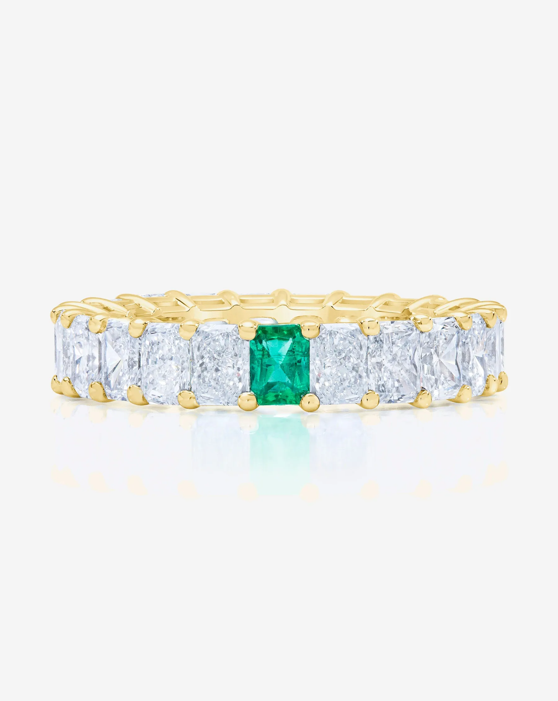 Radiant Lab Diamond and Birthstone Eternity Band