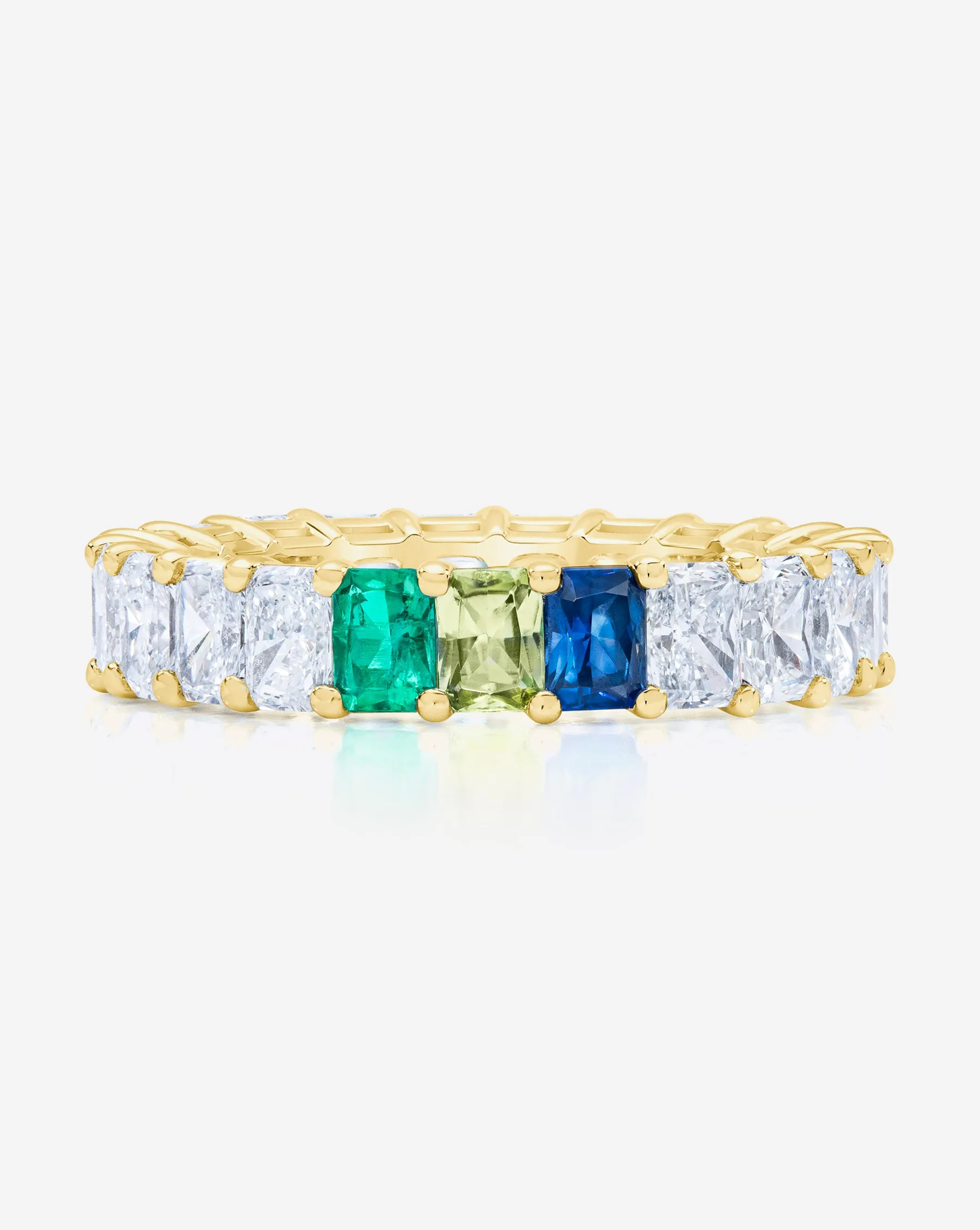 Radiant Lab Diamond and Birthstone Eternity Band