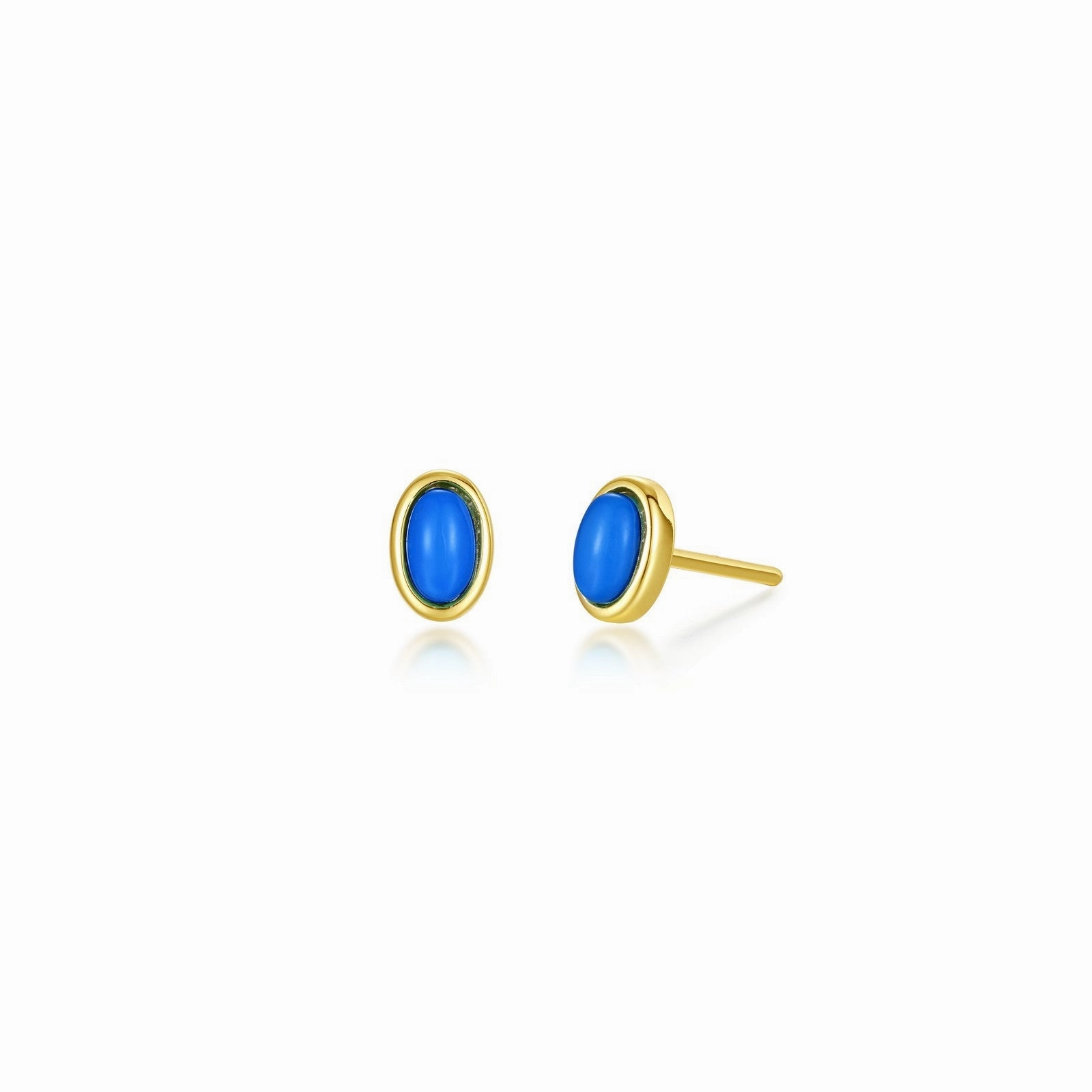 Reconstituted Turquoise Stud Earrings E0637TQG00