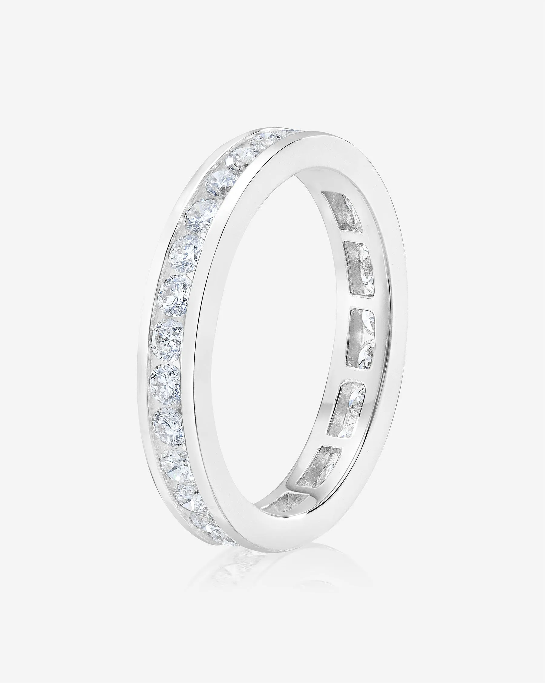 Round Diamond Channel Set Eternity Band