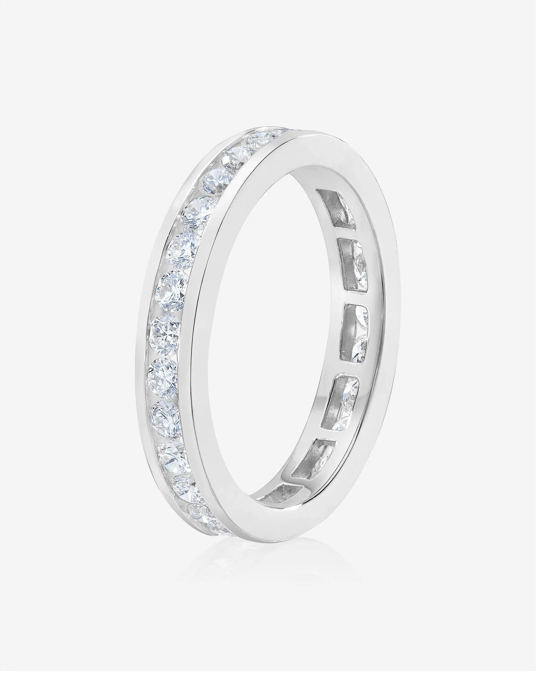 Round Diamond Channel Set Eternity Band