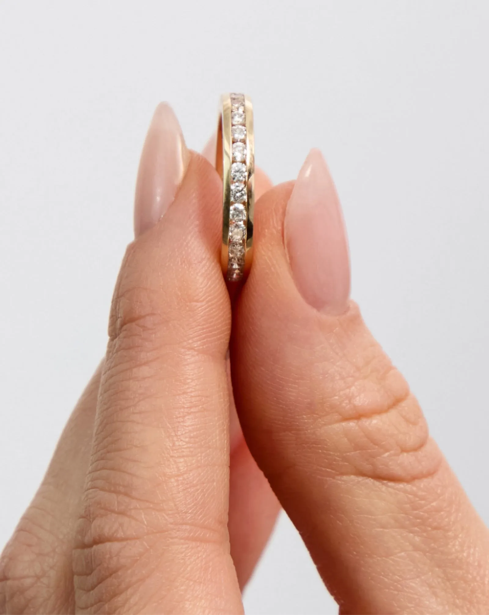 Round Diamond Channel Set Eternity Band