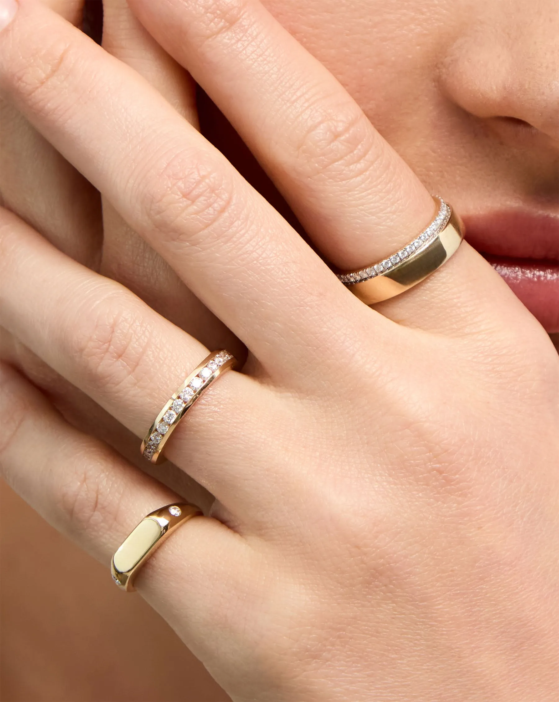 Round Diamond Channel Set Half Band