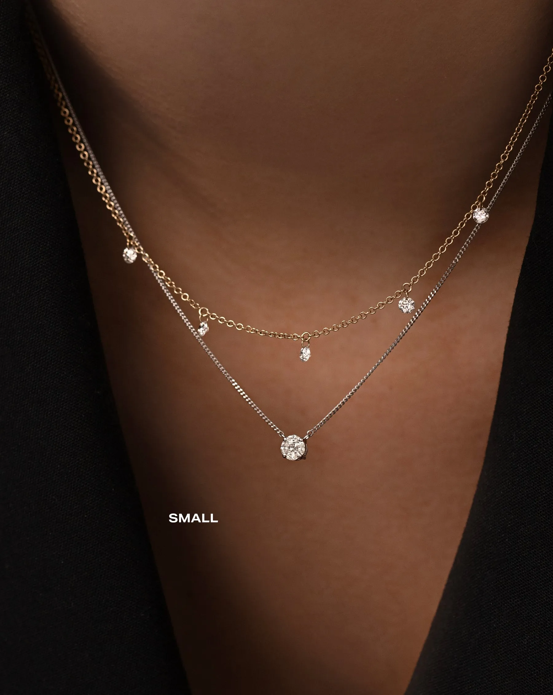 Round Illusion Diamond Pendant Necklace