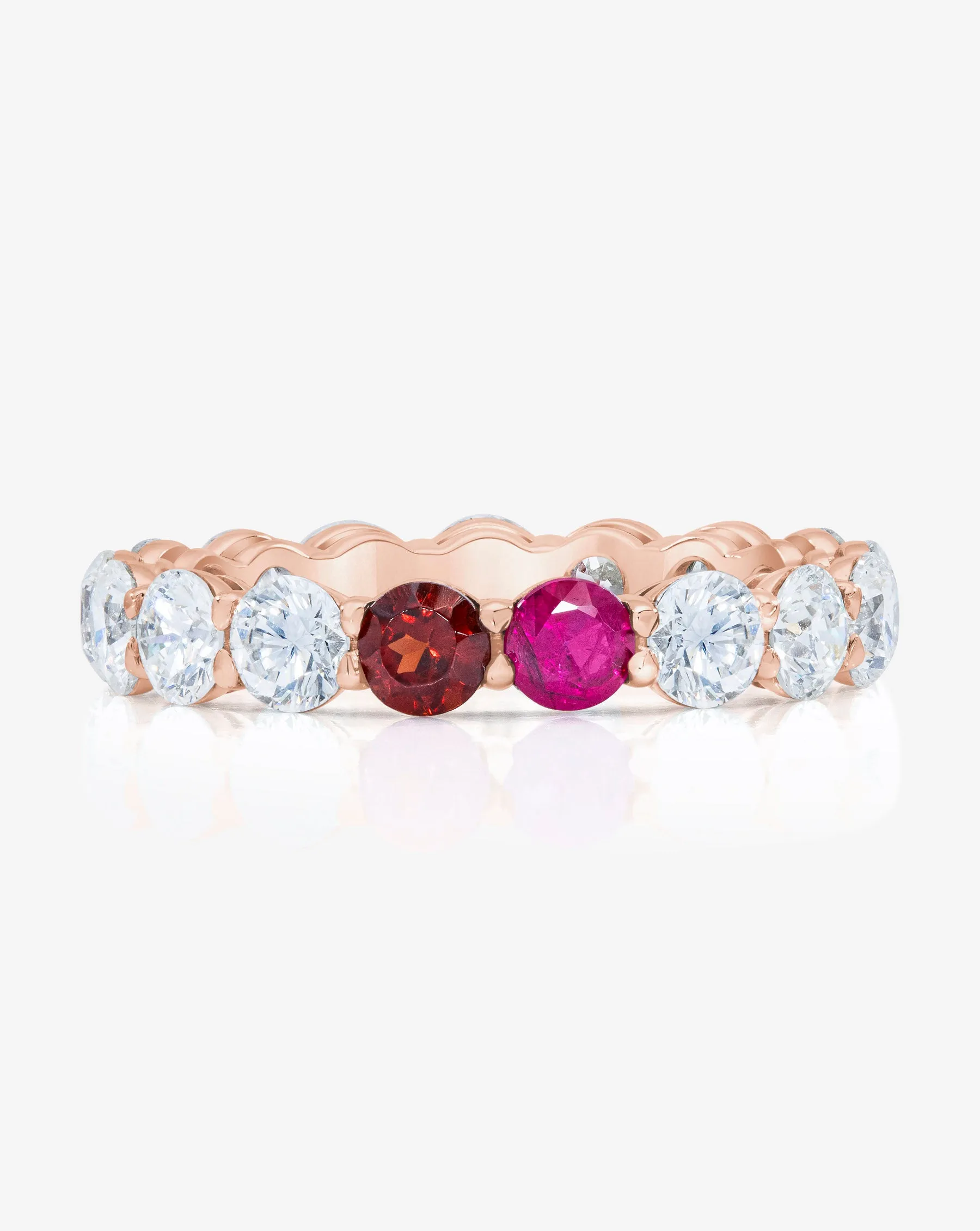 Round Lab Diamond and Birthstone Eternity Band