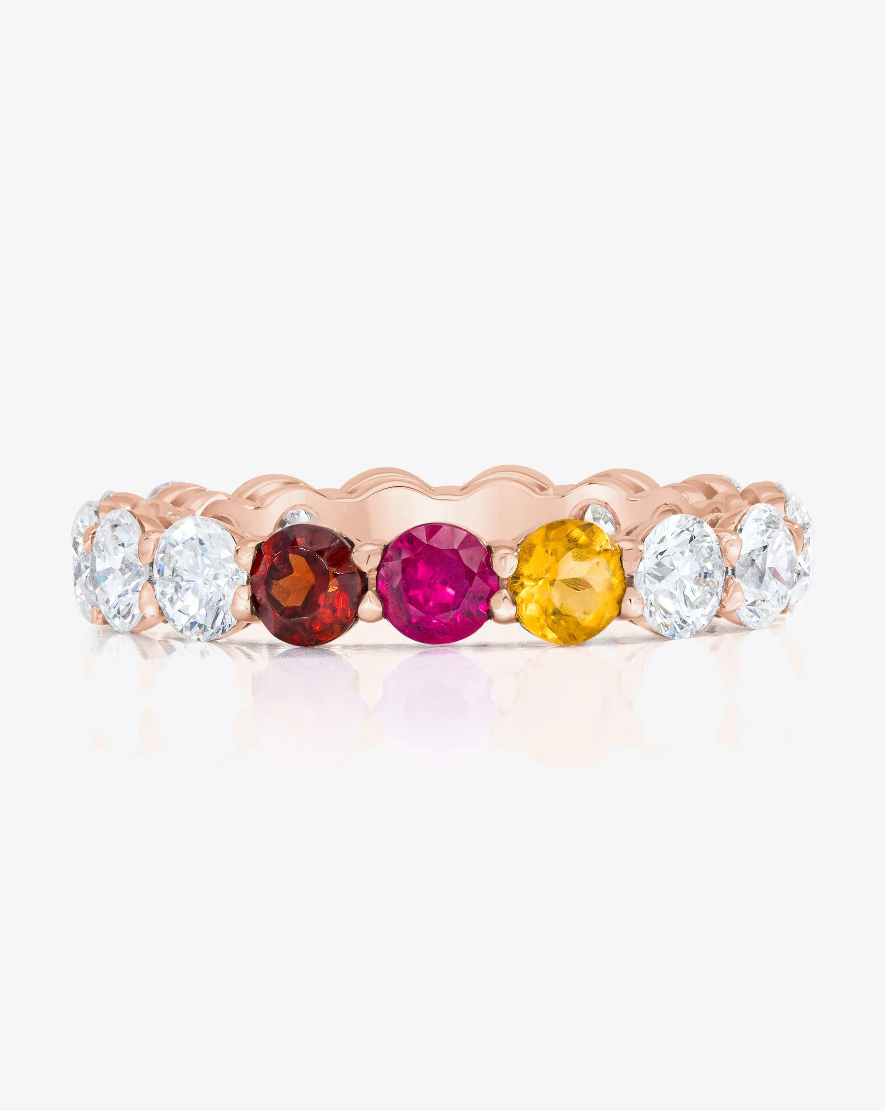Round Lab Diamond and Birthstone Eternity Band