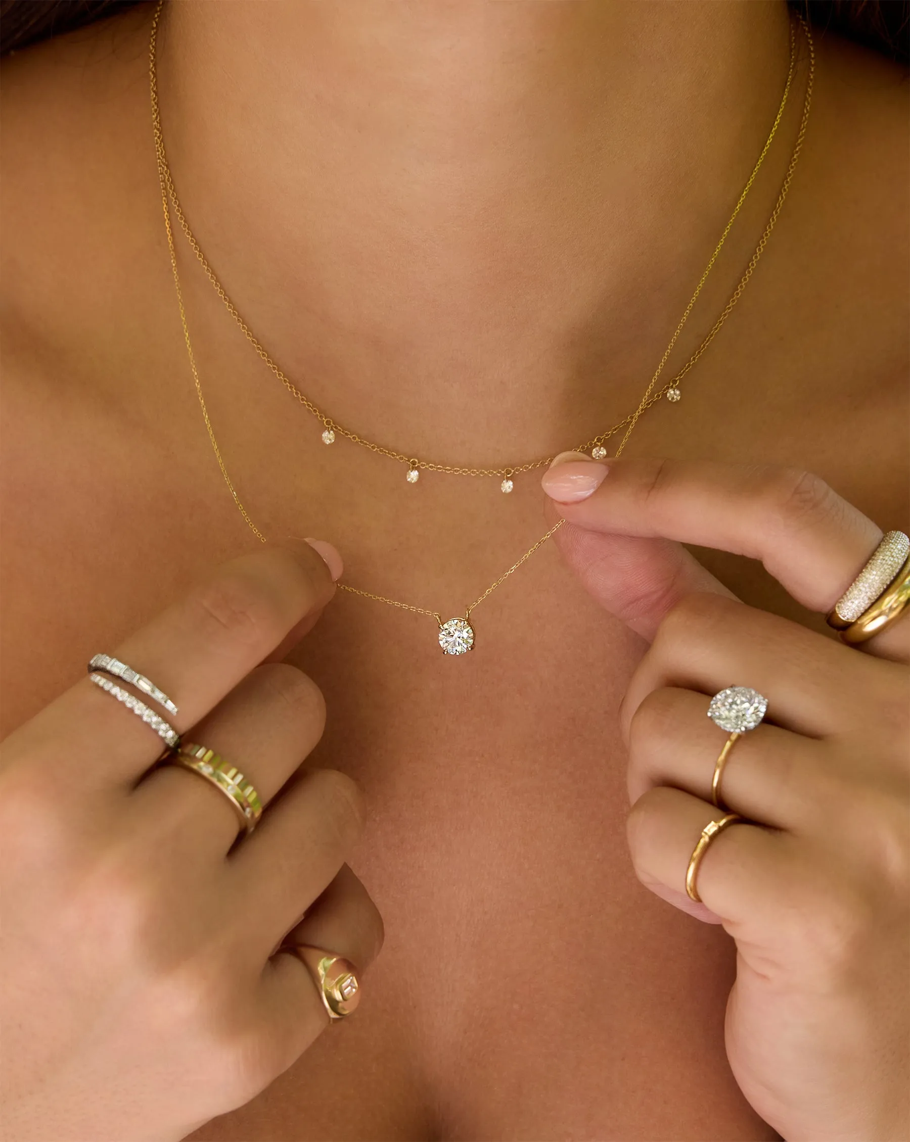 Round Lab Diamond Necklace