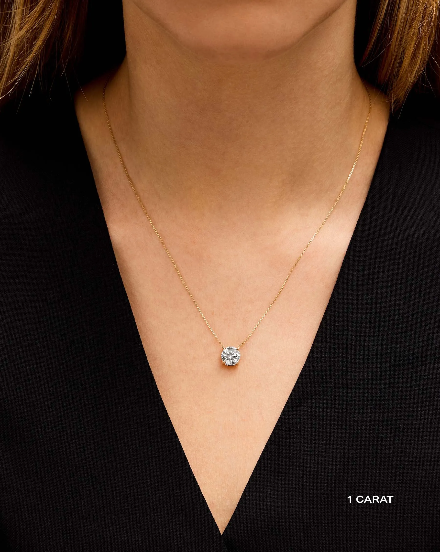 Round Lab Diamond Necklace