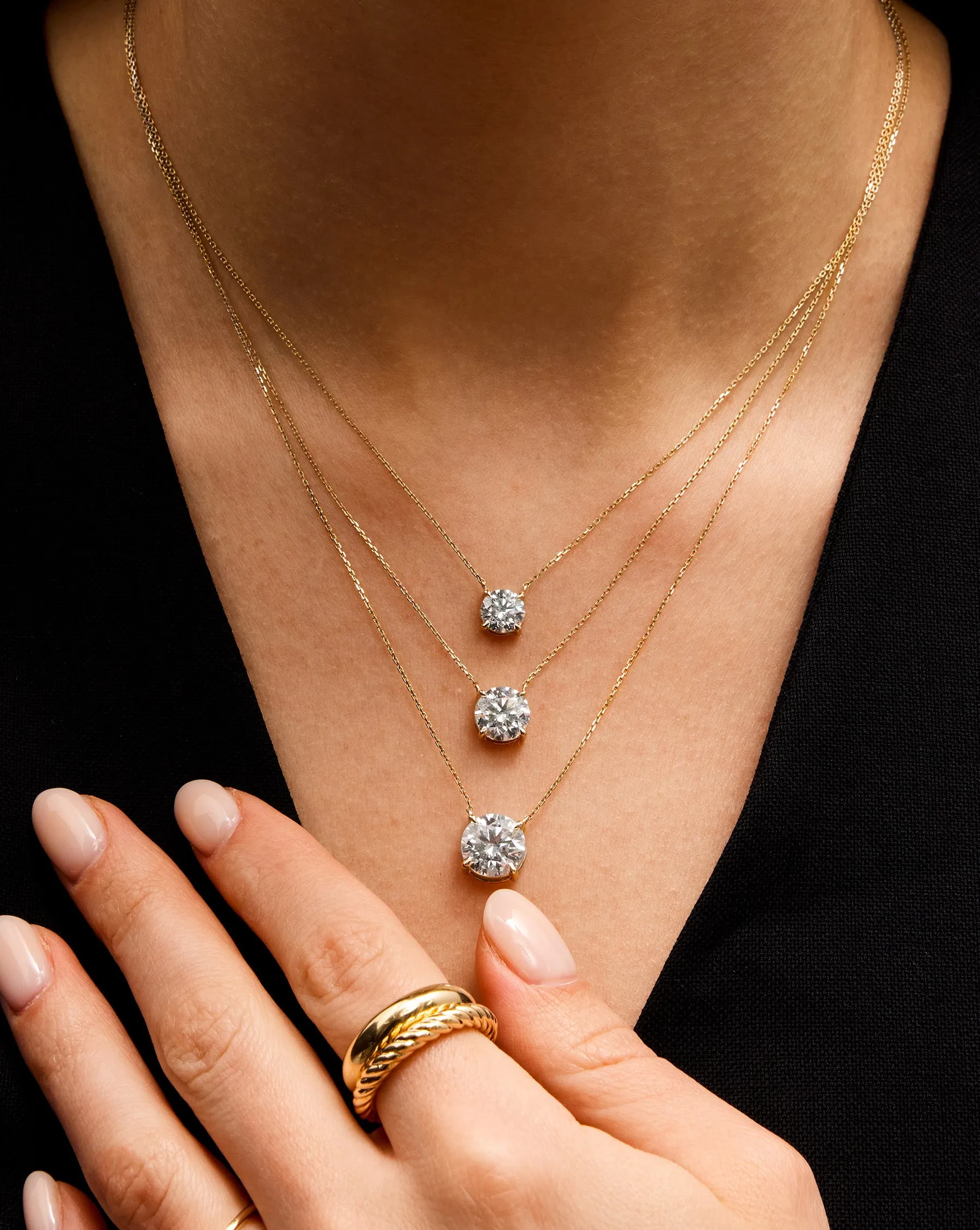 Round Lab Diamond Necklace