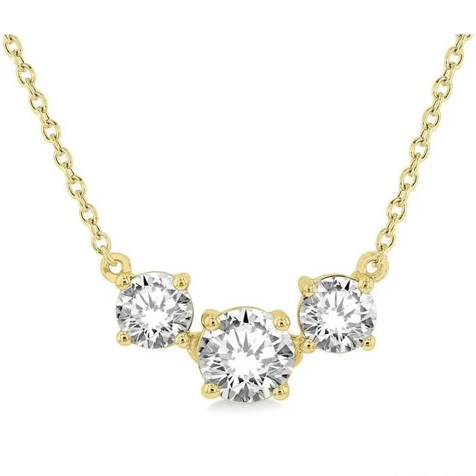 Round Shape Past Present & Future Diamond Necklace
