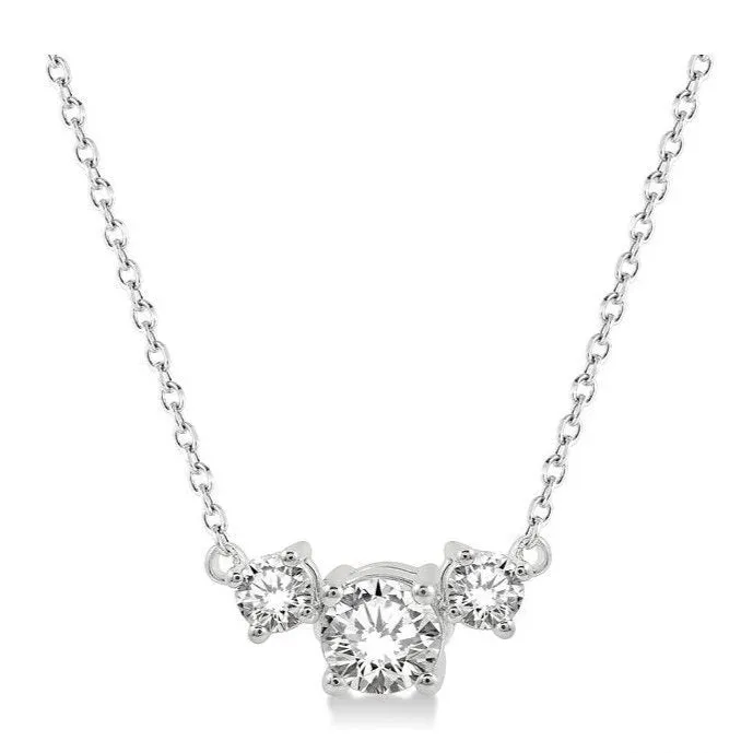 Round Shape Past Present & Future Diamond Necklace