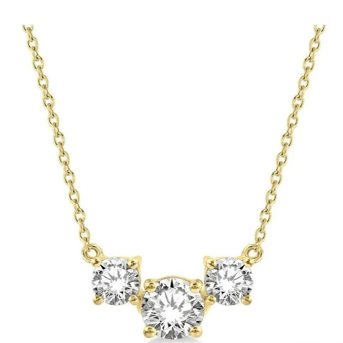 Round Shape Past Present & Future Diamond Necklace