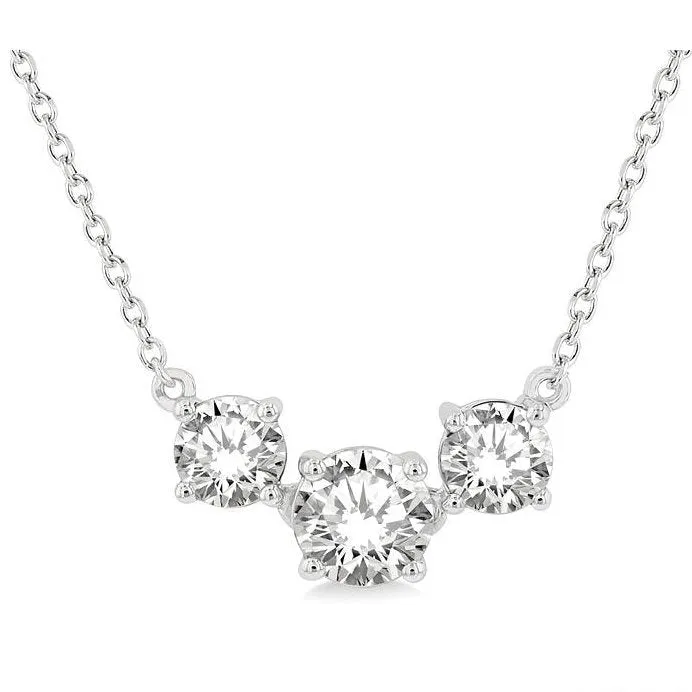 Round Shape Past Present & Future Diamond Necklace