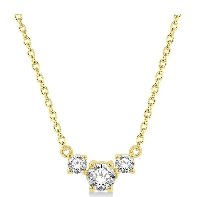 Round Shape Past Present & Future Diamond Necklace