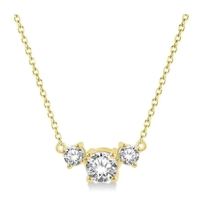 Round Shape Past Present & Future Diamond Necklace