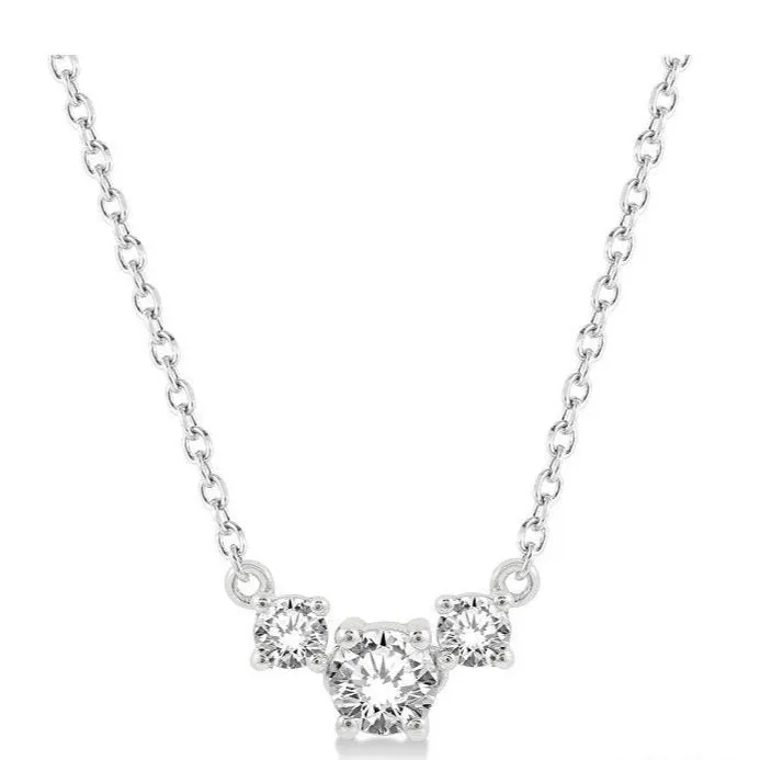 Round Shape Past Present & Future Diamond Necklace