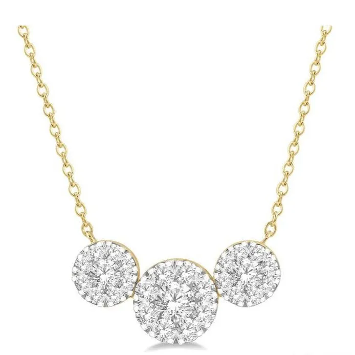 Round Shape Past Present & Future Lovebright Essential Diamond Necklace
