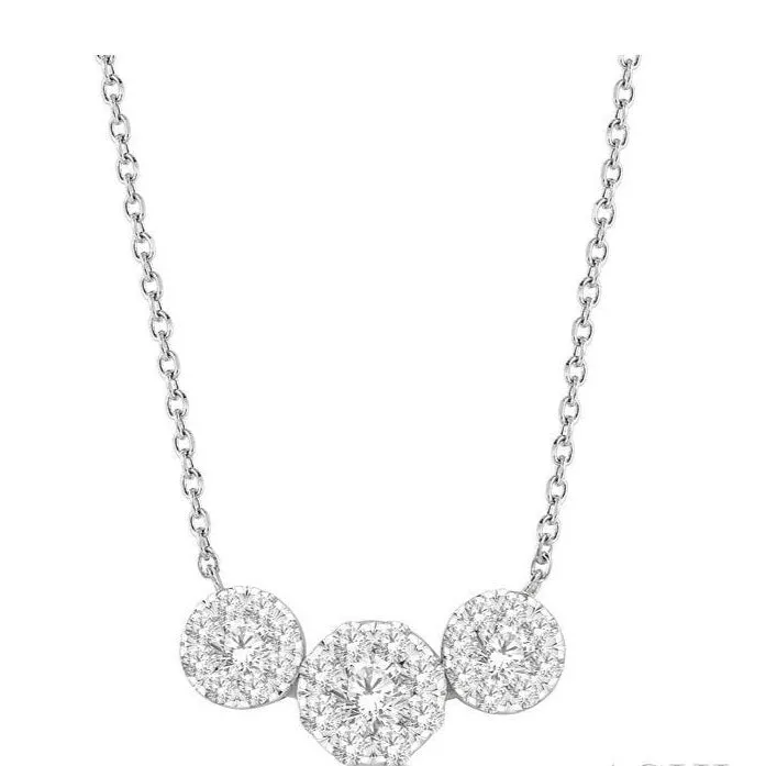 Round Shape Past Present & Future Lovebright Essential Diamond Necklace