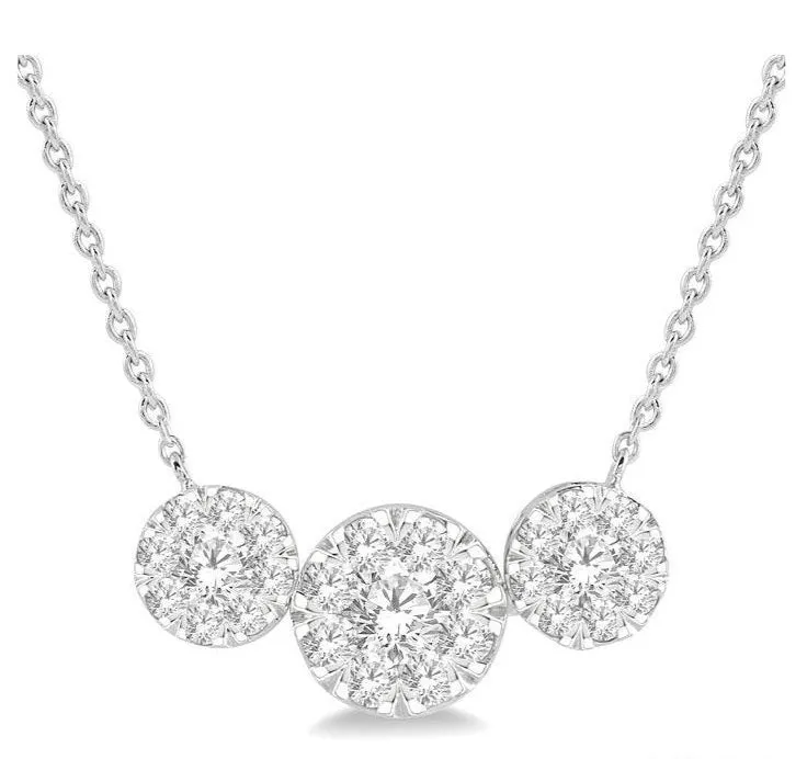 Round Shape Past Present & Future Lovebright Essential Diamond Necklace
