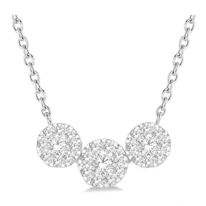 Round Shape Past Present & Future Lovebright Essential Diamond Necklace