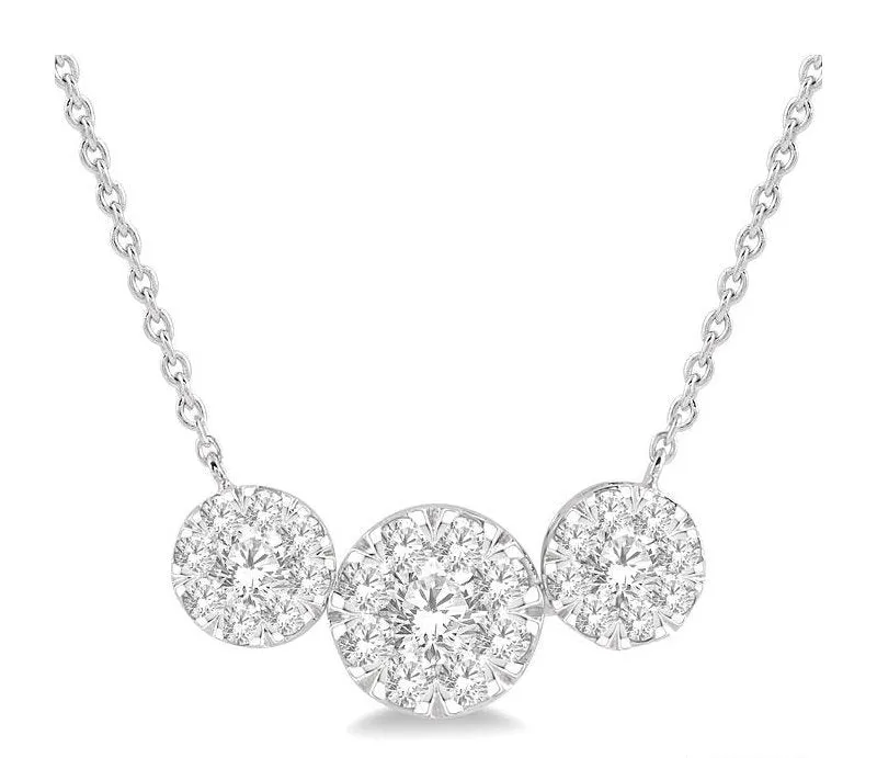 Round Shape Past Present & Future Lovebright Essential Diamond Necklace
