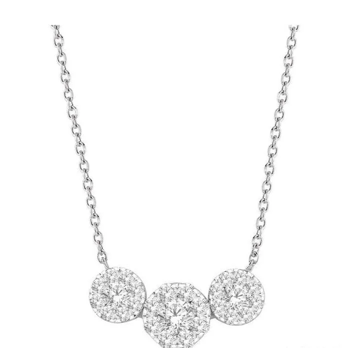 Round Shape Past Present & Future Lovebright Essential Diamond Necklace