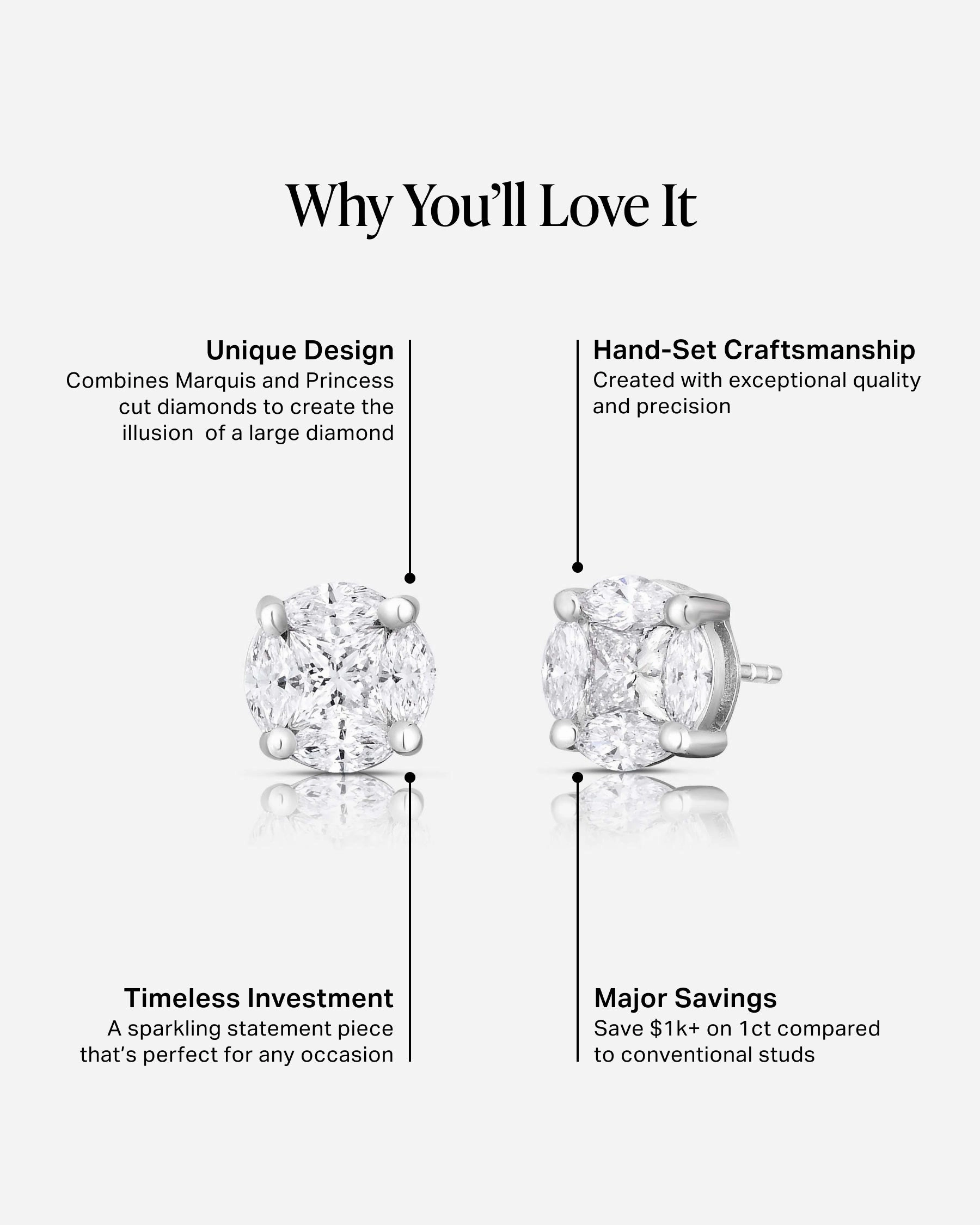 Round Illusion Diamond Studs