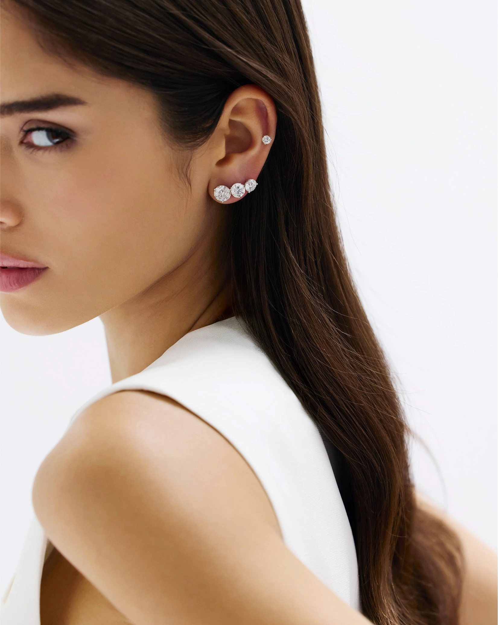 Round Lab Diamond Studs