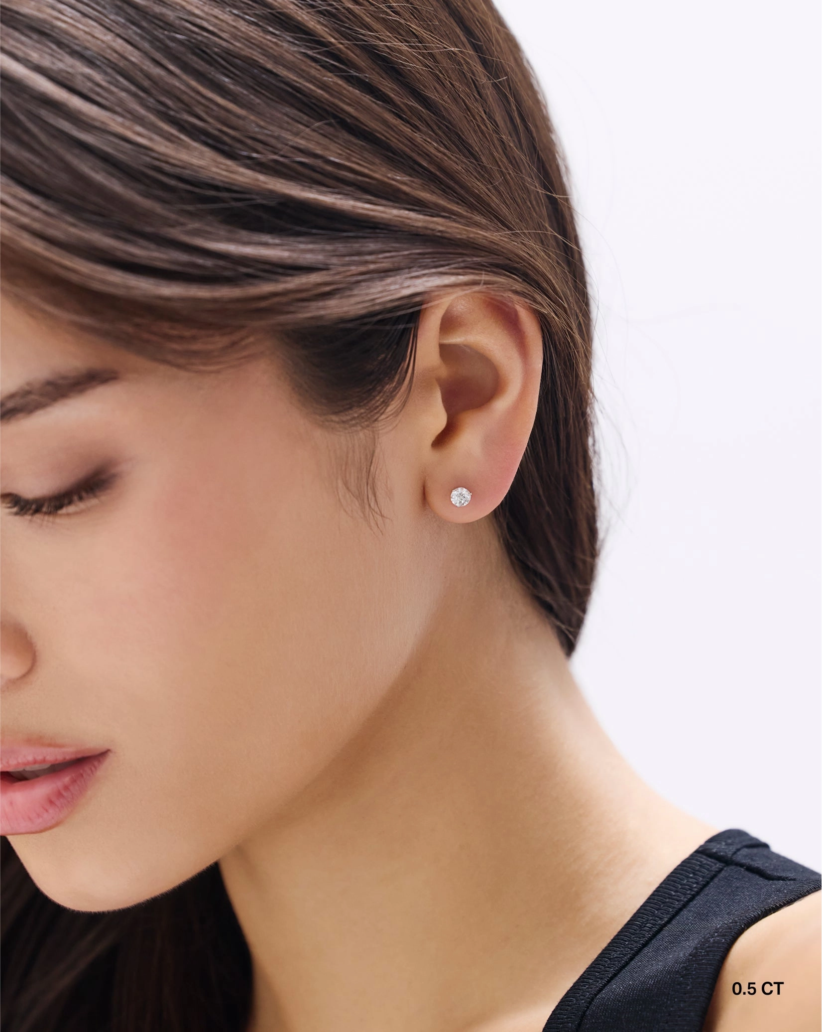 Round Lab Diamond Studs