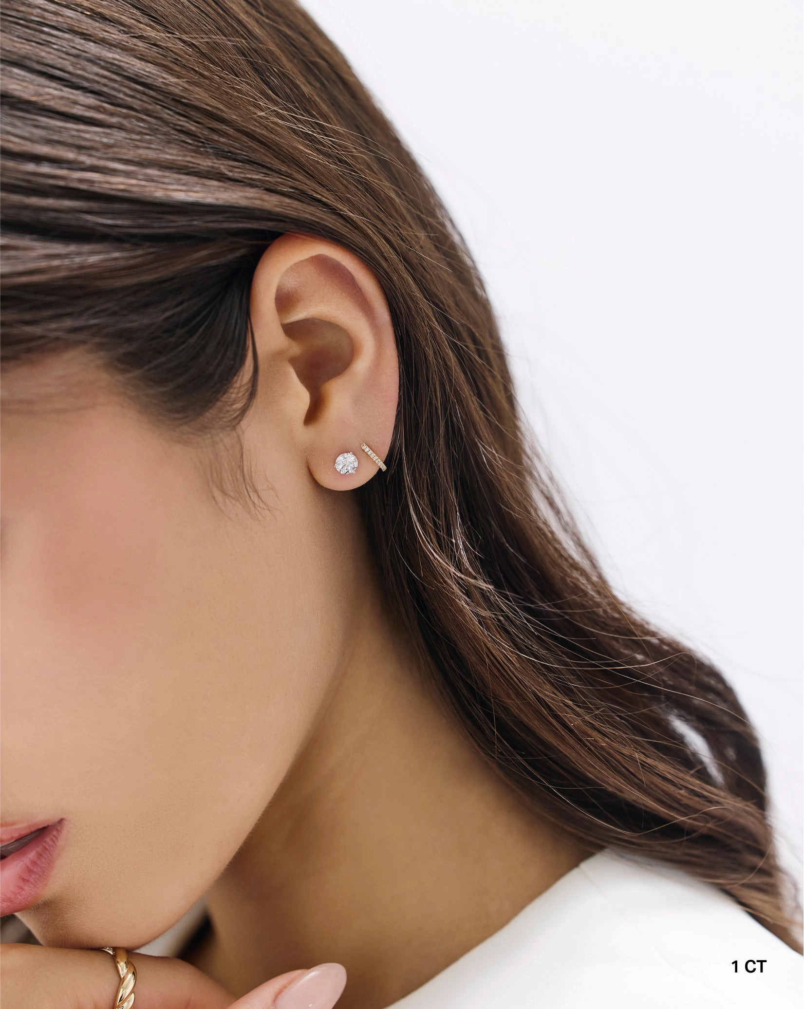 Round Lab Diamond Studs