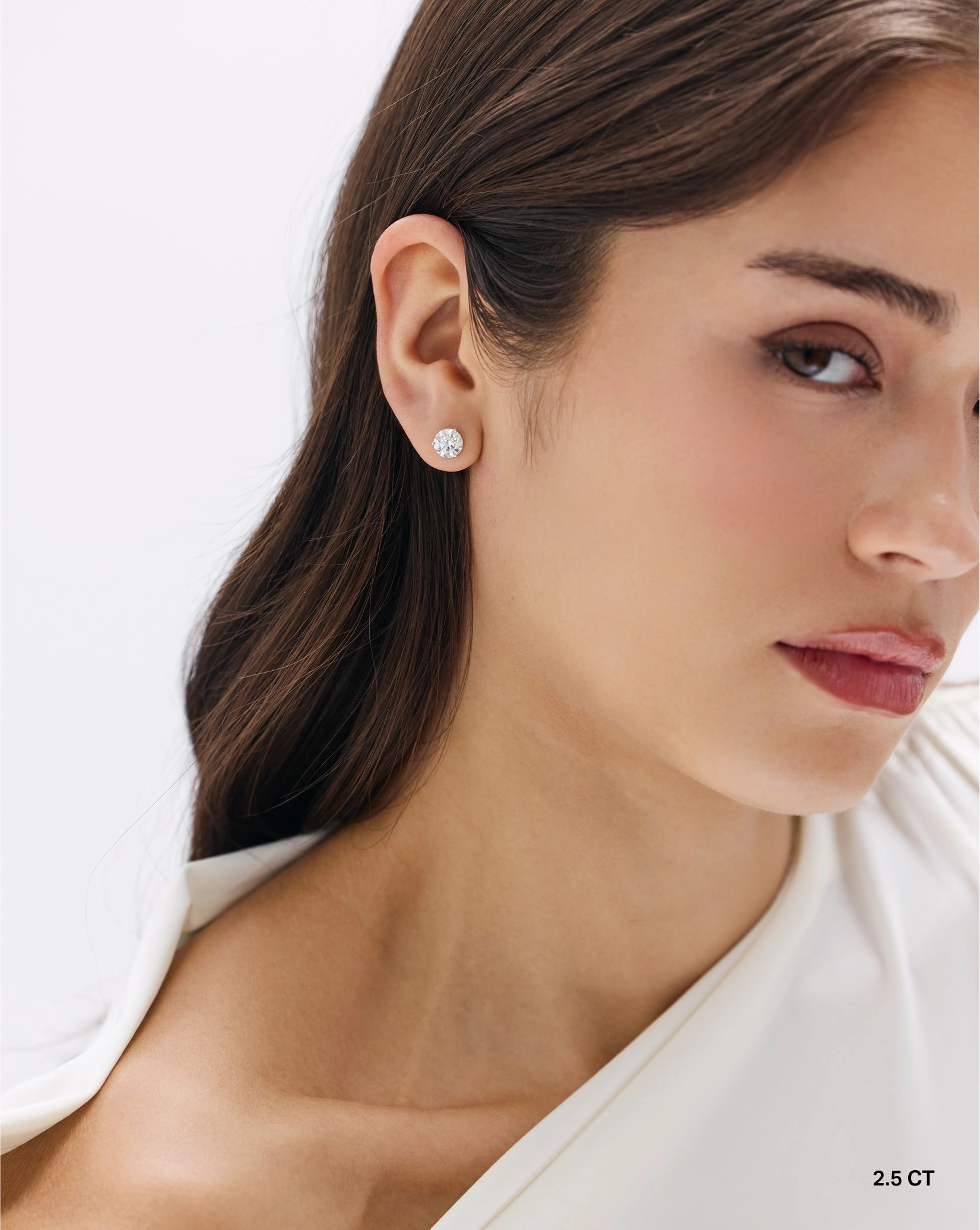 Round Lab Diamond Studs