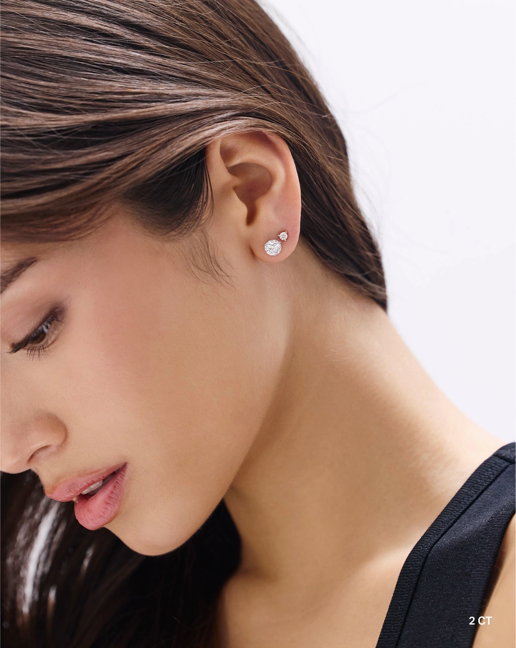 Round Lab Diamond Studs
