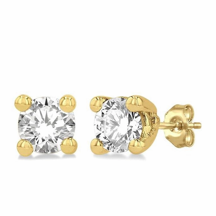 Round Shape Diamond Stud Earrings