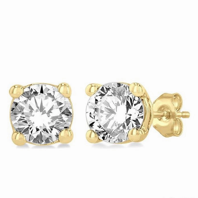 Round Shape Diamond Stud Earrings