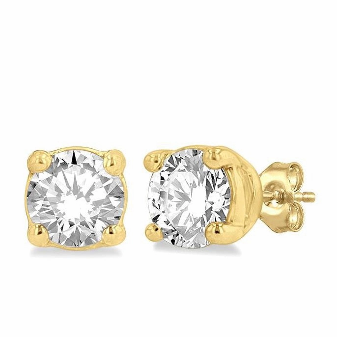 Round Shape Diamond Stud Earrings