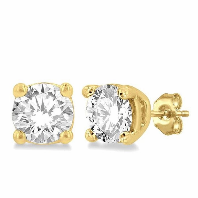 Round Shape Diamond Stud Earrings