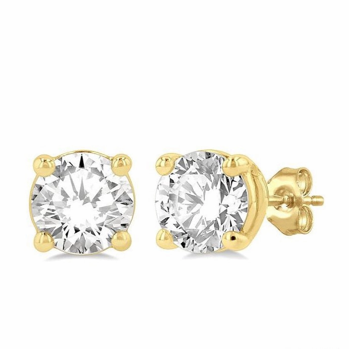Round Shape Diamond Stud Earrings