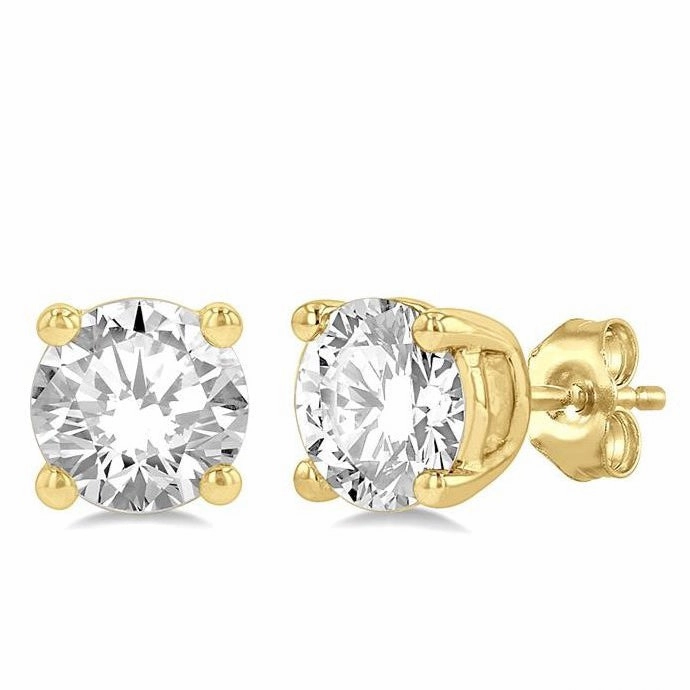 Round Shape Diamond Stud Earrings
