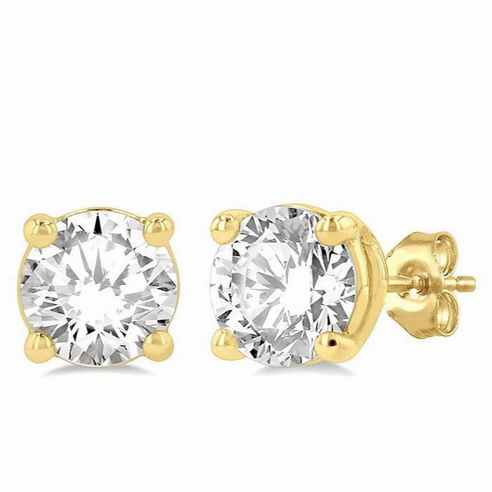 Round Shape Diamond Stud Earrings