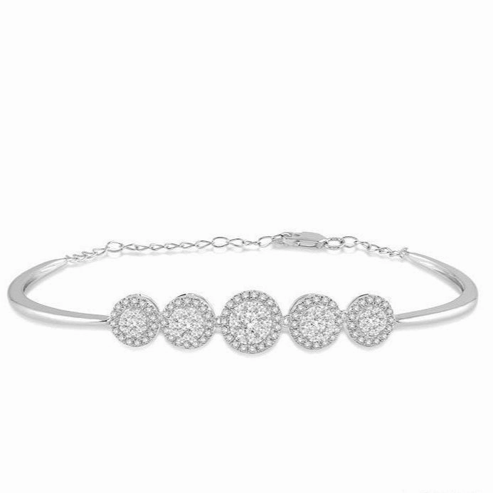 Round Shape Halo Lovebright Essential Diamond Chain Bracelet