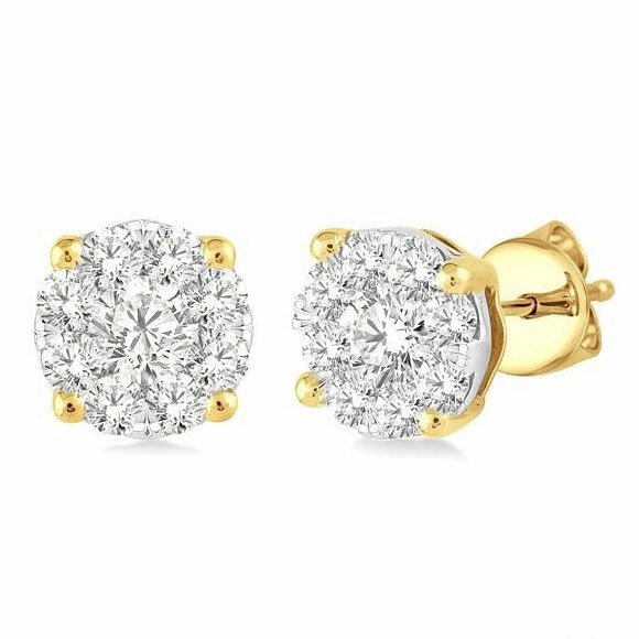 Round Shape Lovebright Essential Diamond Stud Earrings