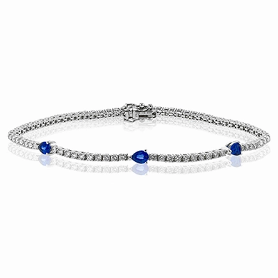 Sapphire Bracelet in 18k Gold with Diamonds LB2219 WHITE 18K X
