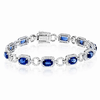 Sapphire Color Bracelet in 18k Gold with Diamonds LB2128 WHITE 18K X