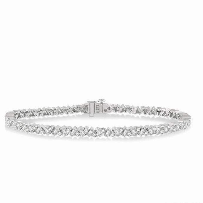 Scatter Zig-Zag Baguette Diamond Bracelet