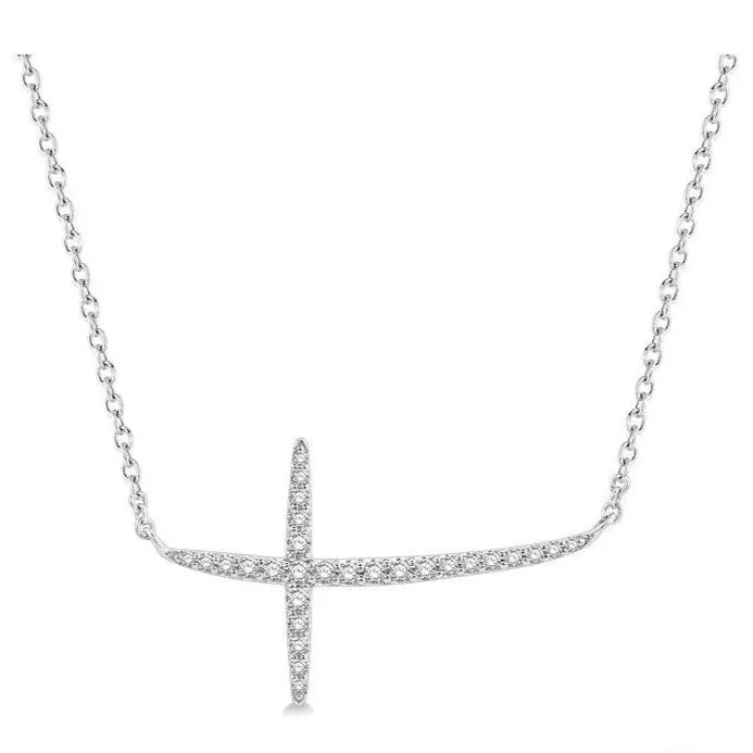 Sideway Cross Diamond Necklace