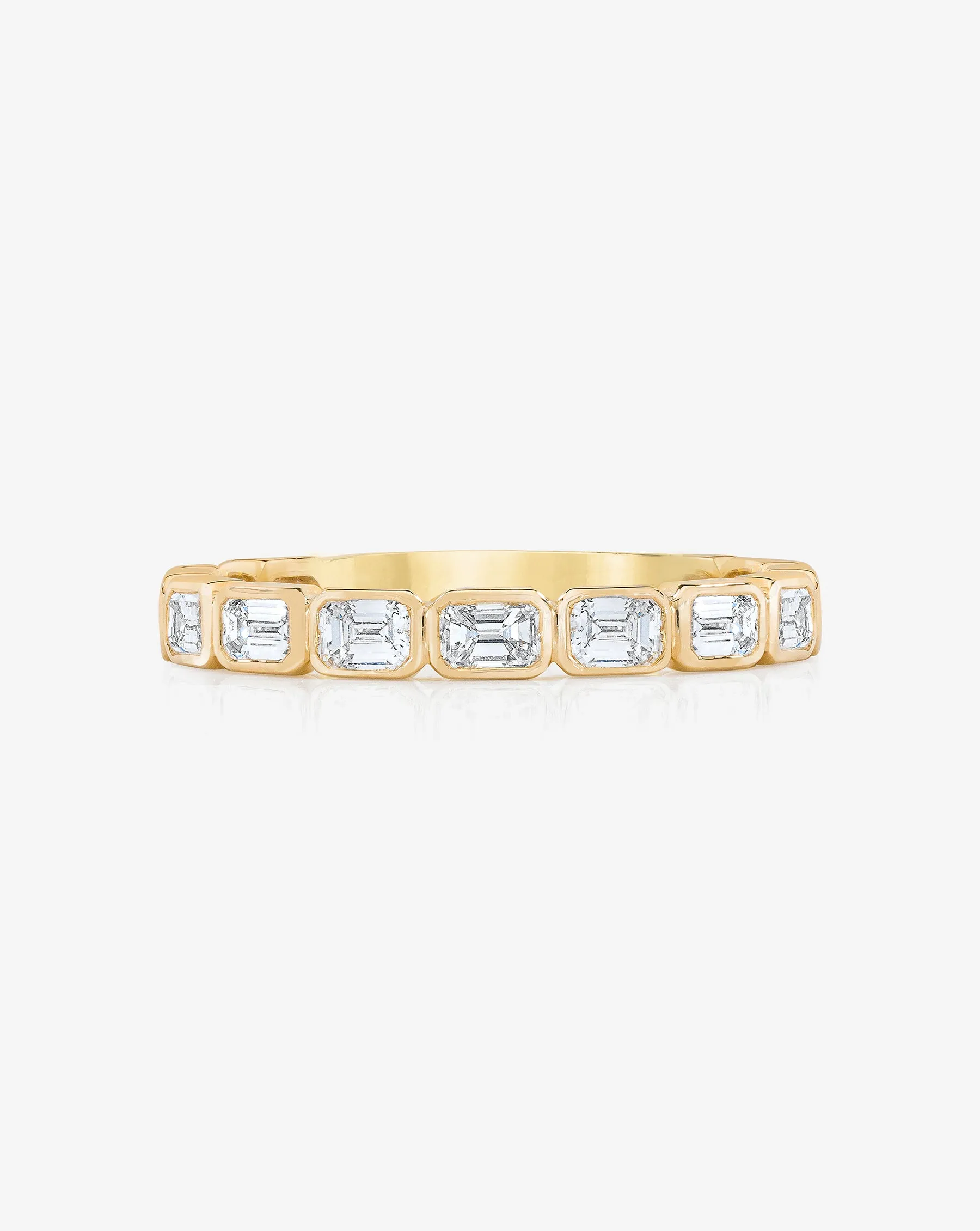 Sideways Emerald Bezel 3/4 Lab Diamond Band