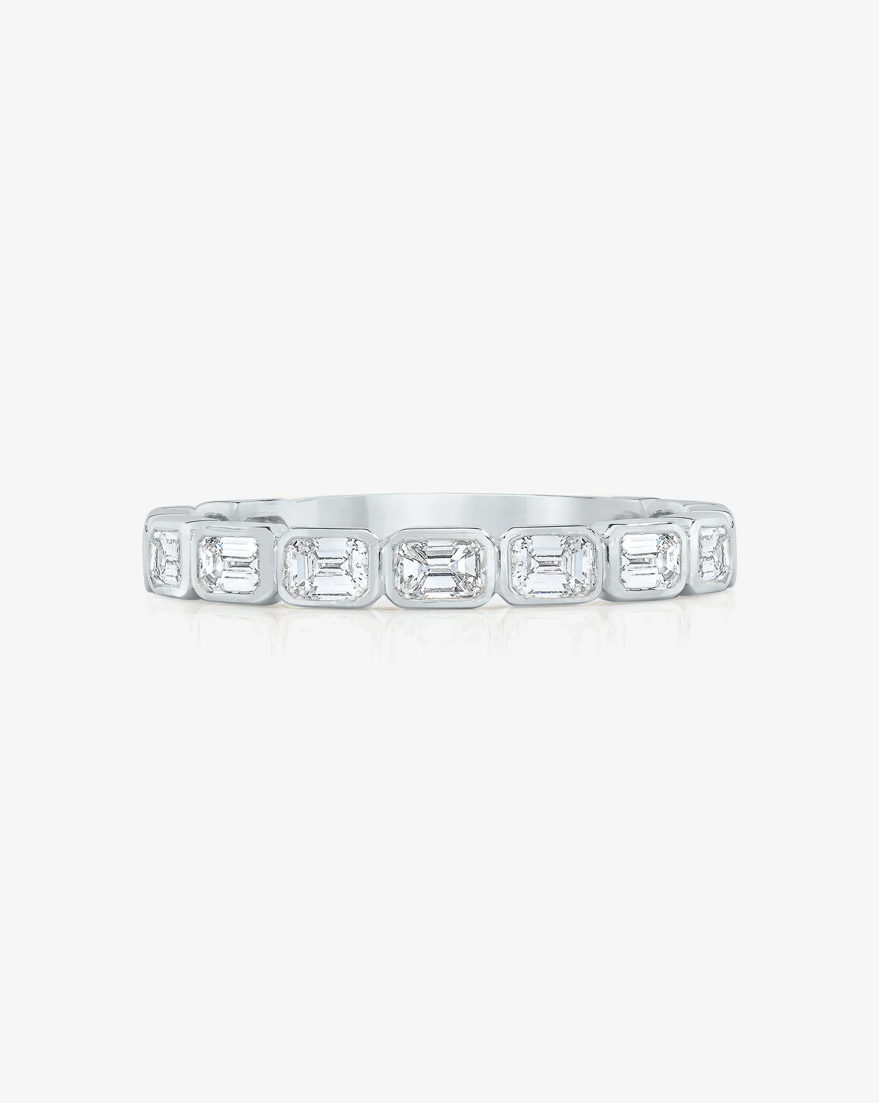 Sideways Emerald Bezel 3/4 Lab Diamond Band